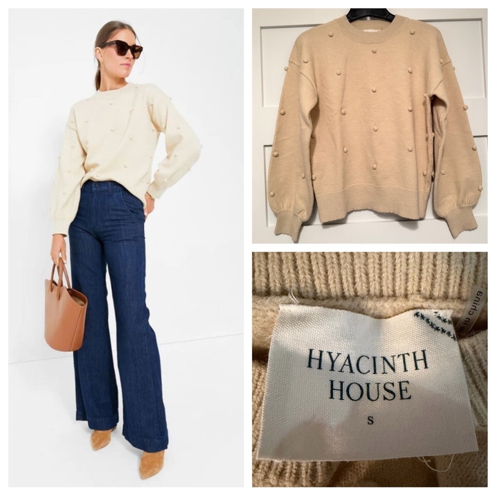 Tuckernuck Hyacinth House Oatmeal Pom Pom Crewneck Melinda Sweater 23129